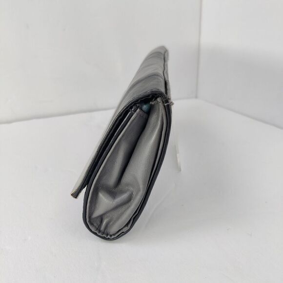 Bonita Clutch Bag Black and Gray Wide Stripe Color Block Wallet - Picture 3 of 8